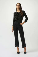 Fitted Ruffled Top - Black