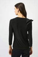 Fitted Ruffled Top - Black