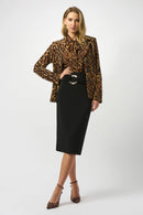 Animal Print Fitted Blazer - Black/brown