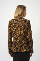 Animal Print Fitted Blazer - Black/brown