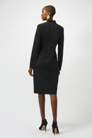 Scuba Crepe Sheath Dress - Black