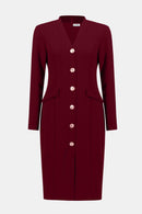 Scuba Crepe Sheath Dress - Merlot