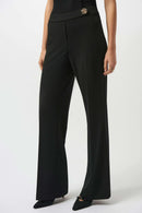 Scuba Crepe Wide-Leg Trousers - Black