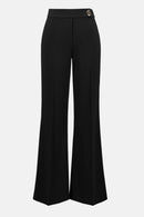 Scuba Crepe Wide-Leg Trousers - Black