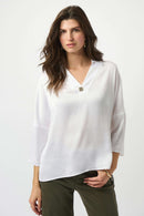 Hammered Satin Boxy Top - Vanilla