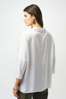 Hammered Satin Boxy Top - Vanilla