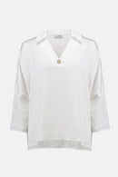 Hammered Satin Boxy Top - Vanilla
