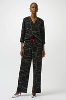 Jacquard Abstract Boxy Top - Black/off White