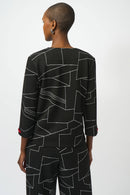 Jacquard Abstract Boxy Top - Black/off White