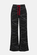 Abstract Print WideLeg Trouser - Black/off White