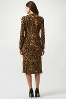 Animal Print Wrap Dress - Black/brown