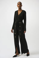 Moss Crepe Wide-Leg Jumpsuit - Black