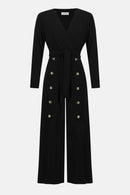 Moss Crepe Wide-Leg Jumpsuit - Black