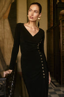 Fitted Wrap Top - Black