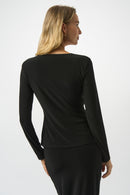 Fitted Wrap Top - Black