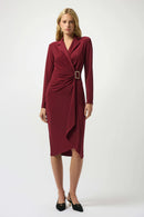 Moss Crepe Wrap Dress - Merlot