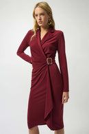 Moss Crepe Wrap Dress - Merlot