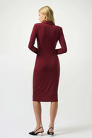 Moss Crepe Wrap Dress - Merlot