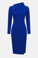 Moss Crepe Sheath Dress - Royal Sapphire
