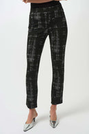 Jacquard Plaid Print Trou - Black/off White