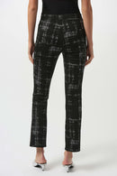 Jacquard Plaid Print Trou - Black/off White