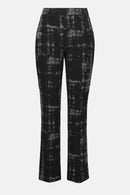 Jacquard Plaid Print Trou - Black/off White