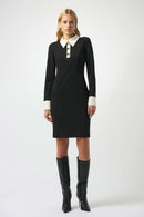 Scuba Crepe Colour-Block Dress - Black/vanilla
