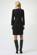 Scuba Crepe Colour-Block Dress - Black/vanilla