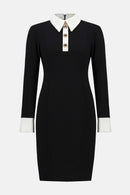 Scuba Crepe Colour-Block Dress - Black/vanilla