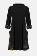 Abstract Print Dress - Black/multi