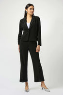Wide-Leg Pull-On Trousers - Black