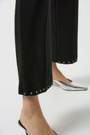Wide-Leg Pull-On Trousers - Black