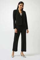 Silky Knit Fitted Blazer - Black