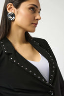 Silky Knit Fitted Blazer - Black