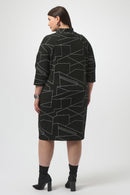 Jacquard Abstract Print Dress - Black/off White