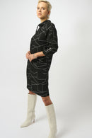 Jacquard Abstract Print Dress - Black/off White