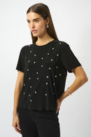 Embellished Boxy T-Shirt - Black