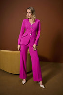 Scuba Crepe Fitted Jacket - Cosmos