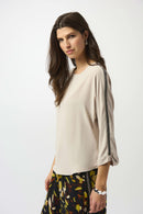 Soft Twill Boxy Top - Moonstone