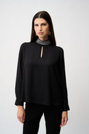 Soft Twill Straight Top - Black