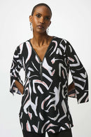 Printed Fit And Flare Tunic - Black/multi
