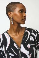 Printed Fit And Flare Tunic - Black/multi