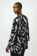 Printed Fit And Flare Tunic - Black/multi