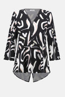 Printed Fit And Flare Tunic - Black/multi