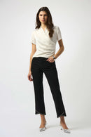 Satin And Silky Knit Wrap Top - Winter White