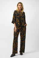 Geometric Print Boxy Top - Black/multi