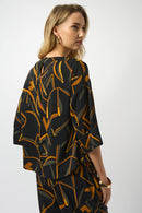 Geometric Print Boxy Top - Black/multi