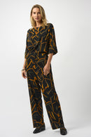 Geometric Print Trouser - Black/multi