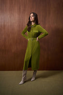 Moss Straight Shirt Dress - Artichoke