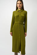 Moss Straight Shirt Dress - Artichoke